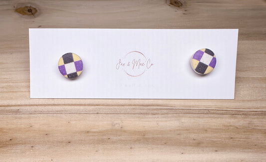 Plaid Mini Studs