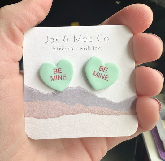 Be Mine Candy Heart Studs