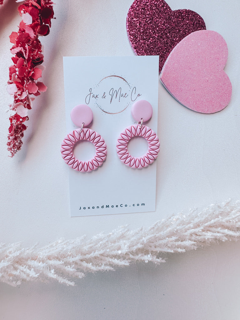 Embossed Hollow Circles- light pink