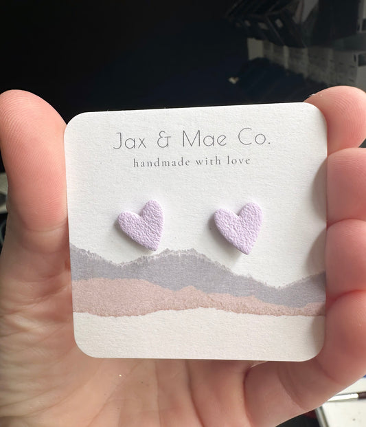 Mini Purple Heart Studs