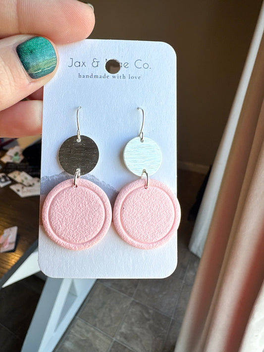 peach circle dangles