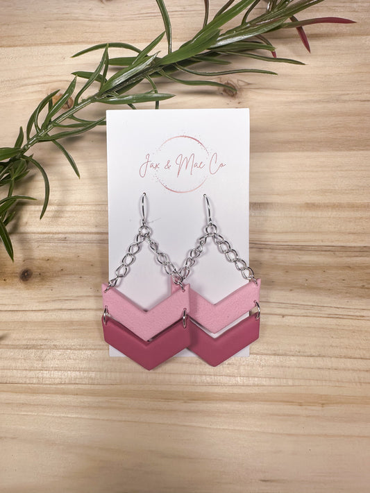 Chevron Dangles - pink gradient