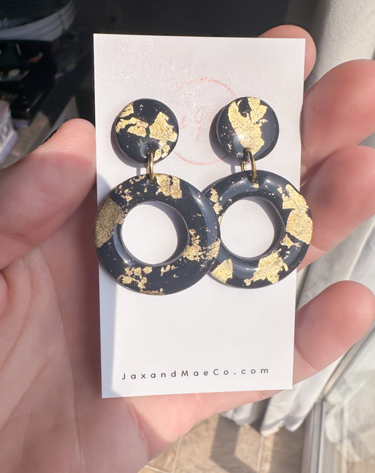 Navy and gold foil dangles