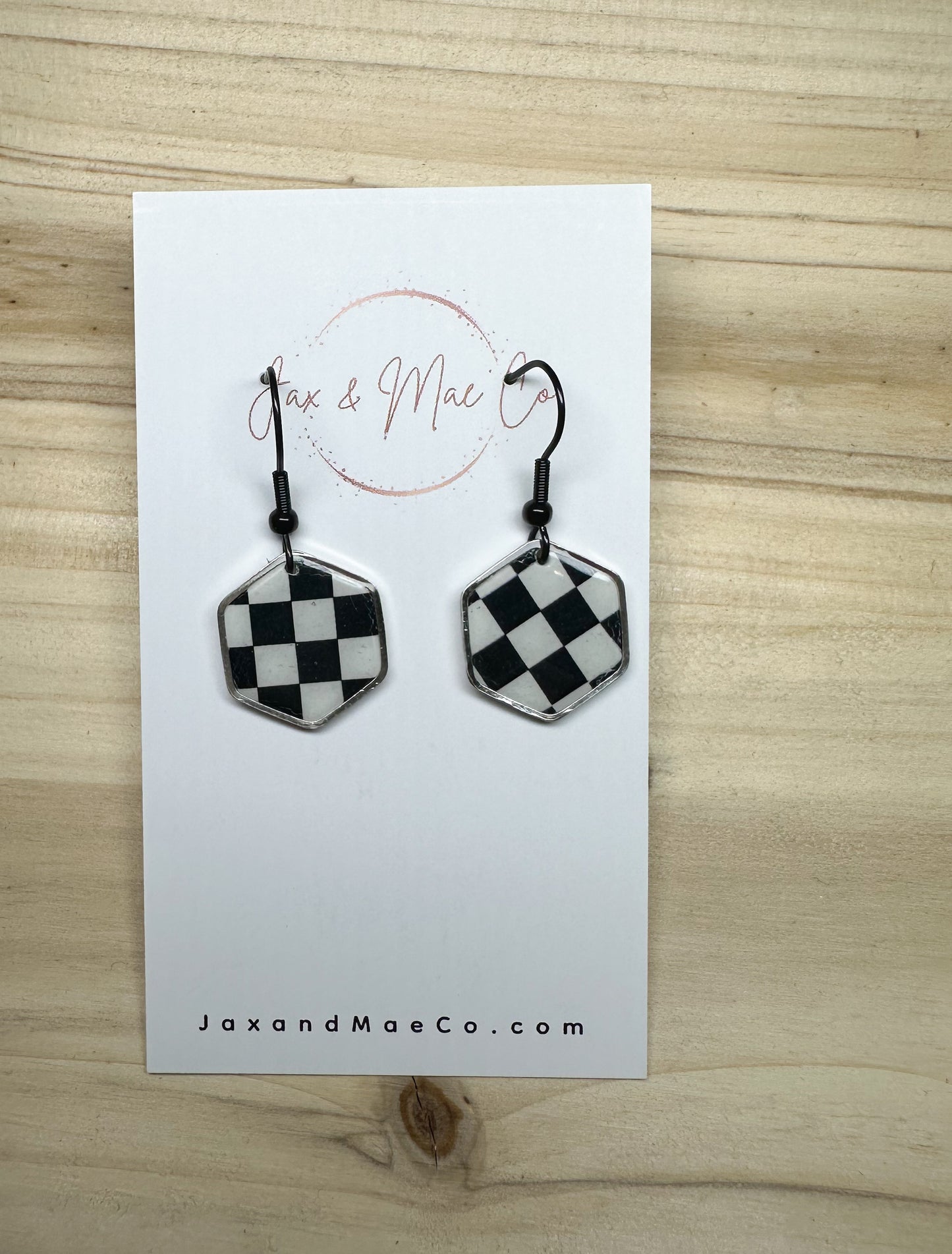 Mini checkered hex dangles