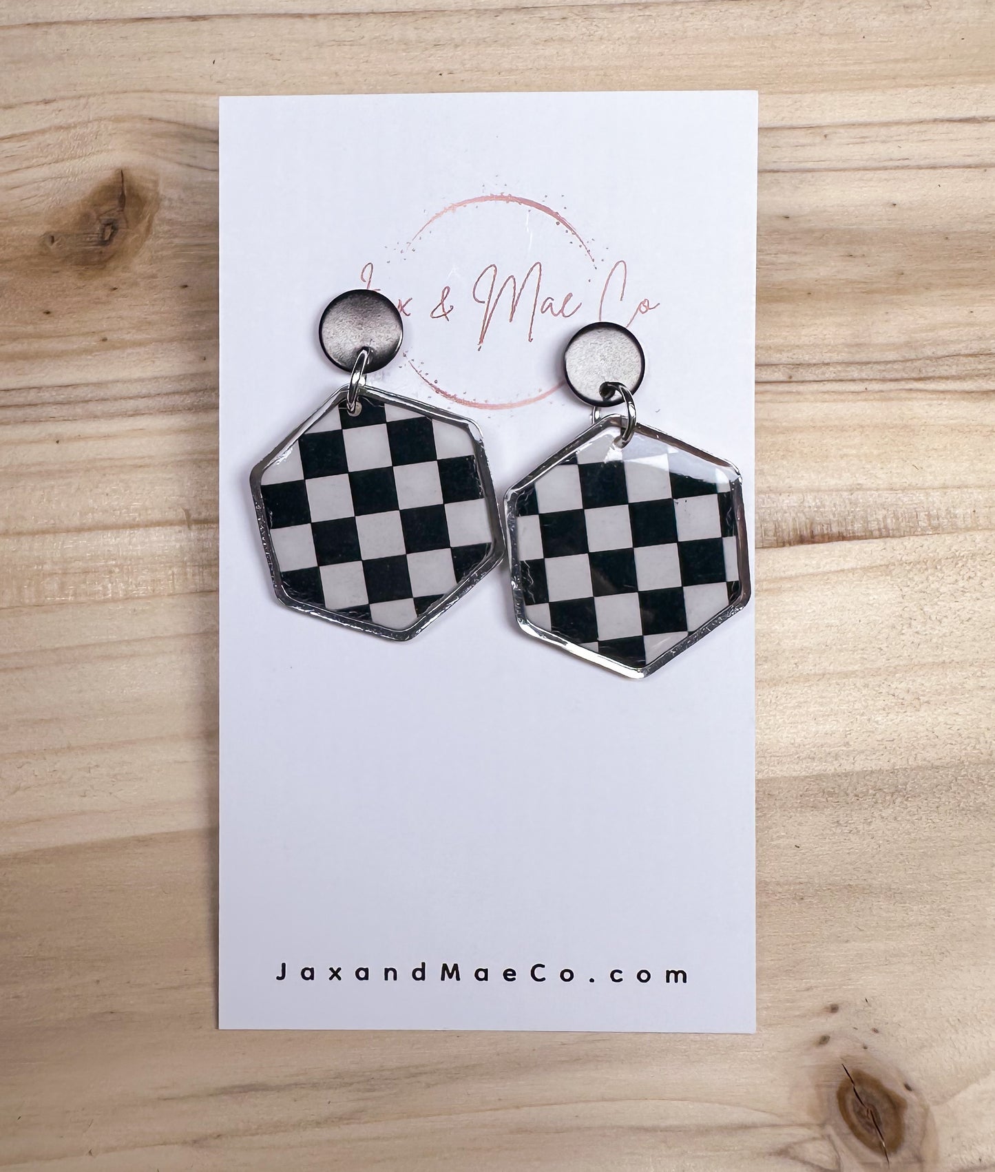 Checkered hex dangles