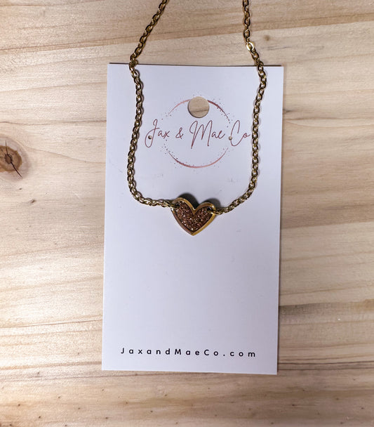 Brownie points w gold heart necklace - 16in