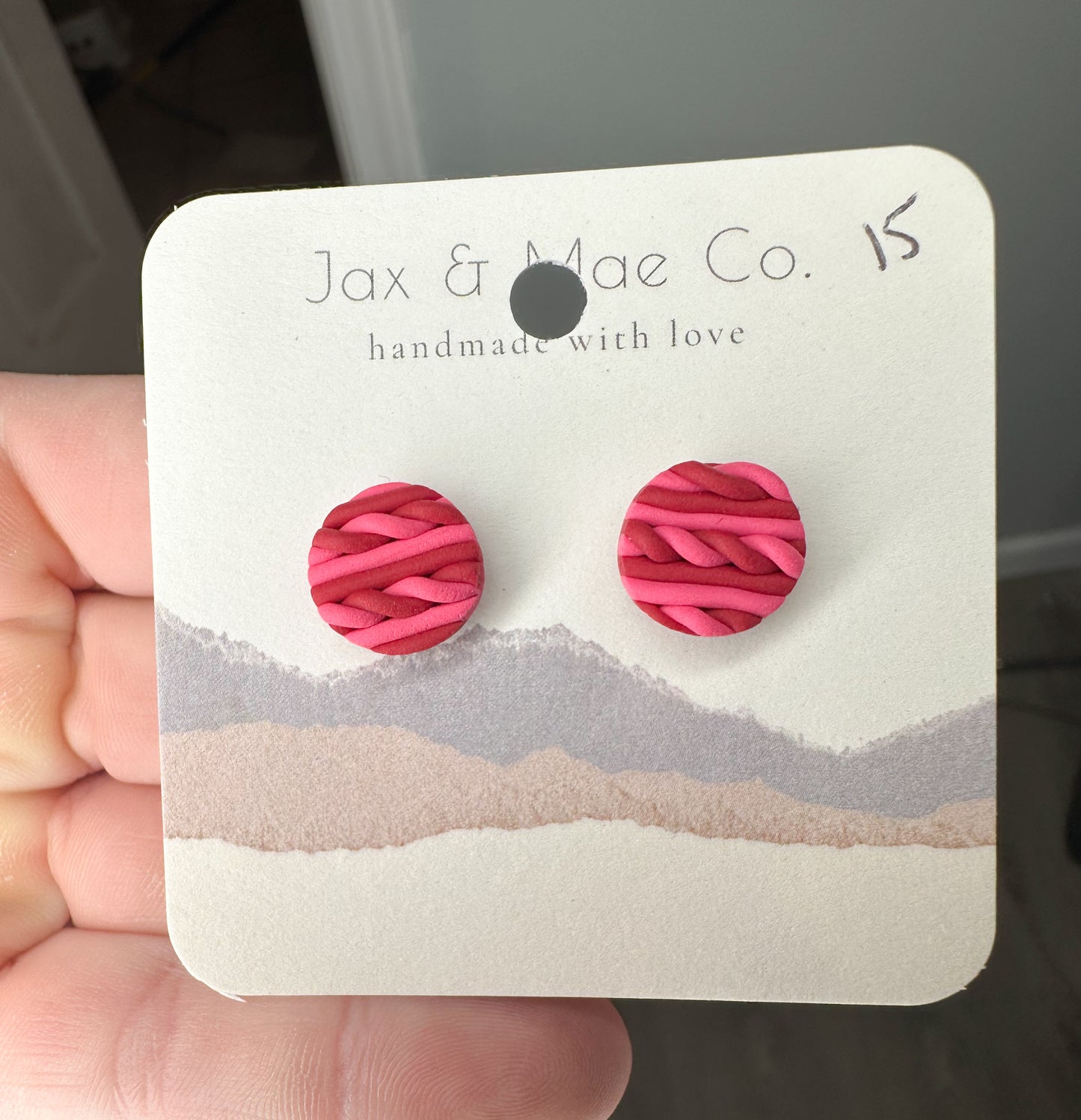 Red&Pink Woven Studs