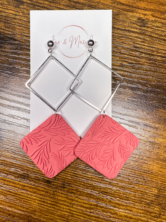 Coral Square Dangles