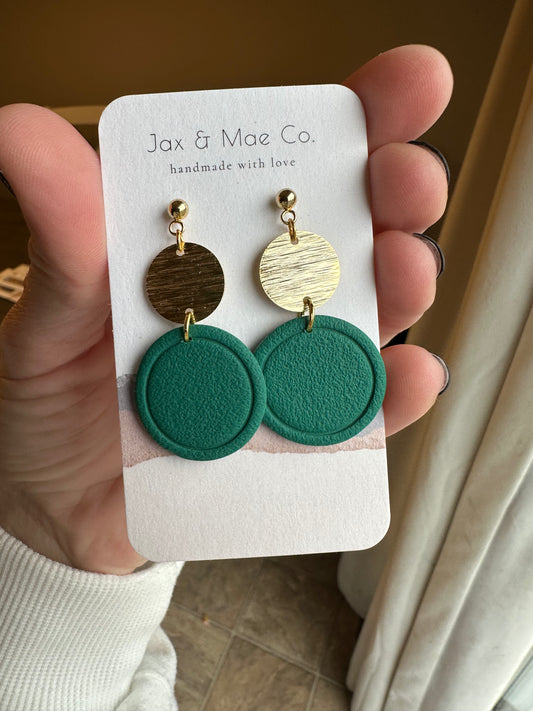 Jade round dangles