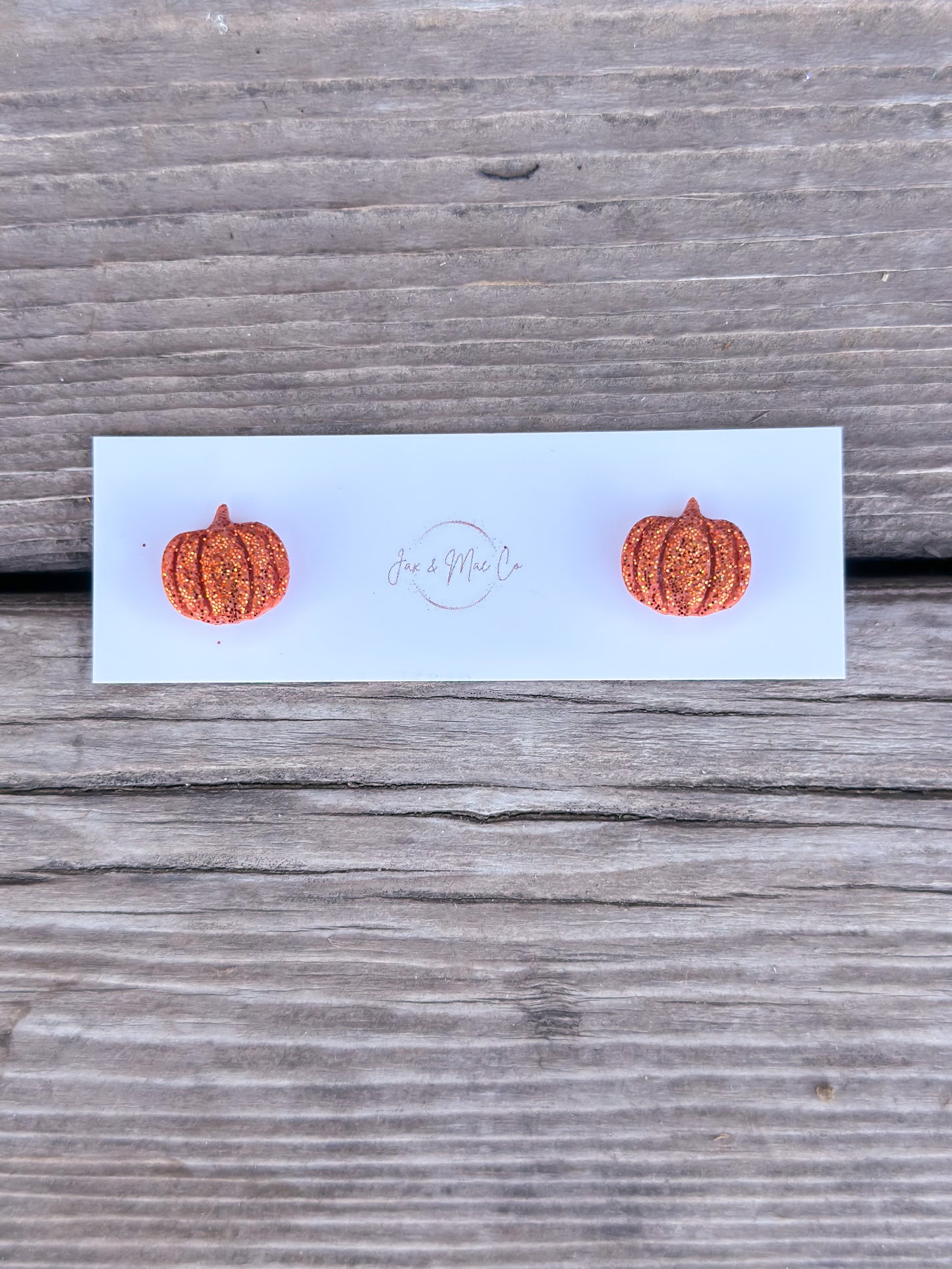 Glitter Pumpkin Studs