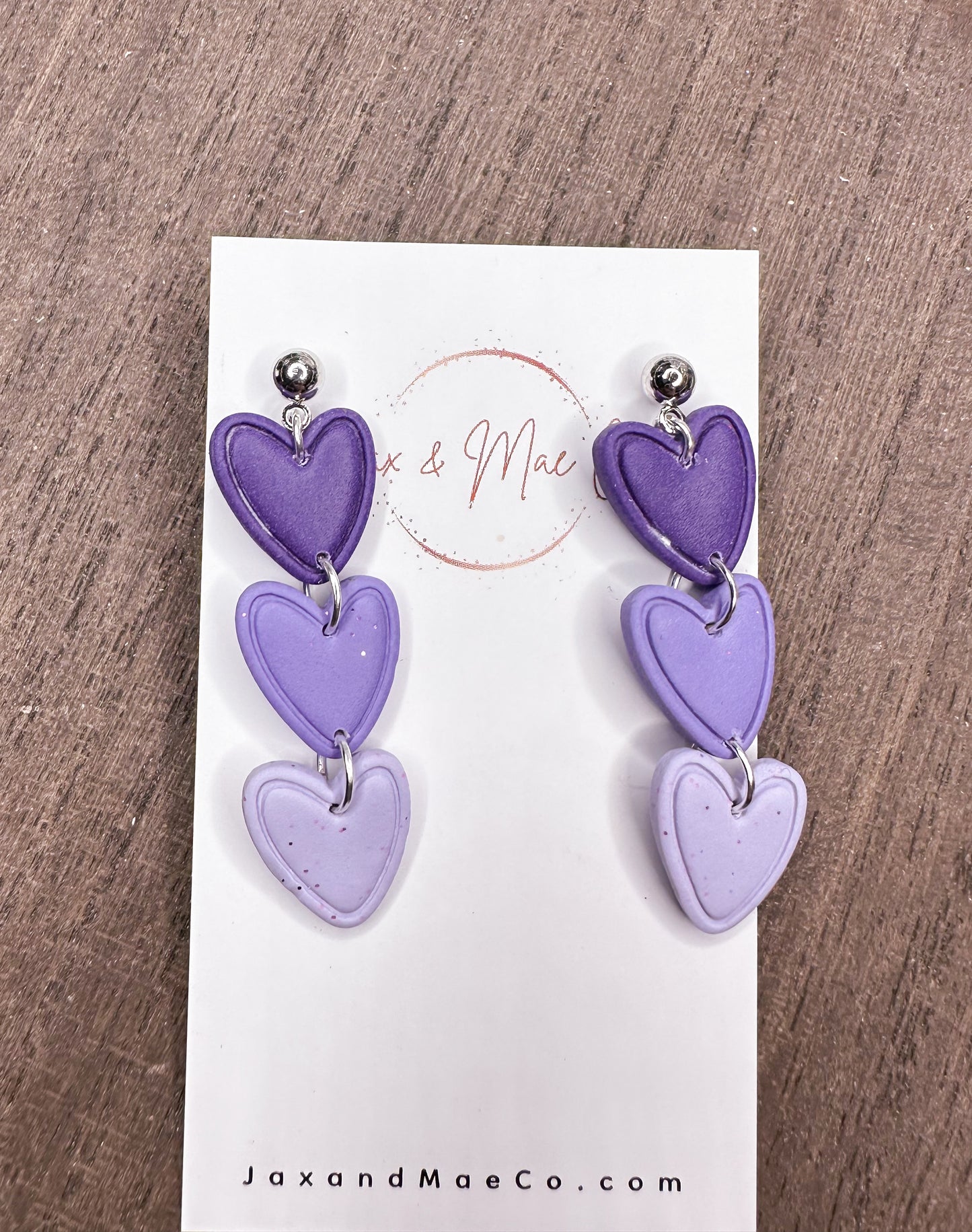 Heart Dangles - purple