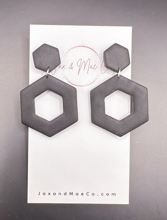 Hollow Hexagons - black