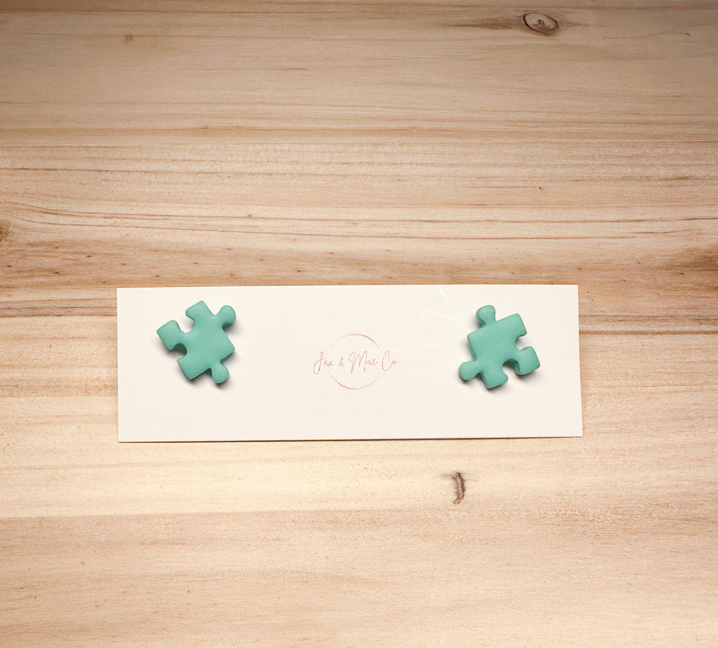 Puzzle Piece Studs - mint